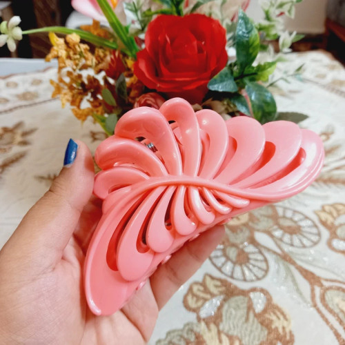 کلیپس مو گلبرگ براق و شیشه ای سایز بزرگ 13 سانتی