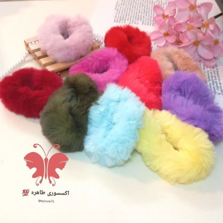 کش مو خزدار پولیشی رنگی و کاراملی 1 عددی