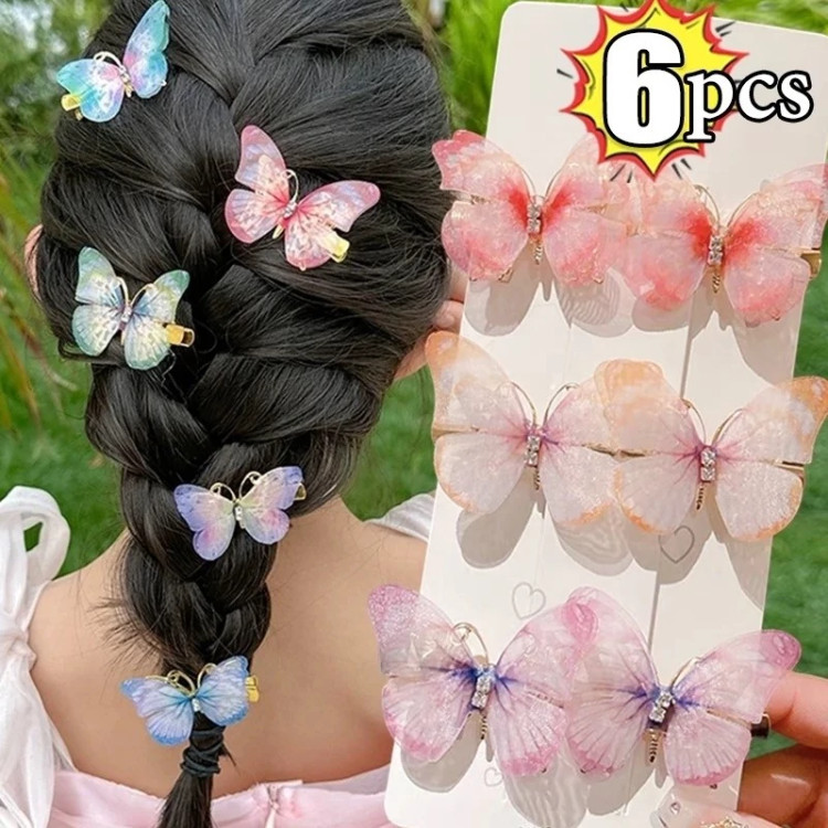 گیره سر فلزی حریر پروانه آبرنگی