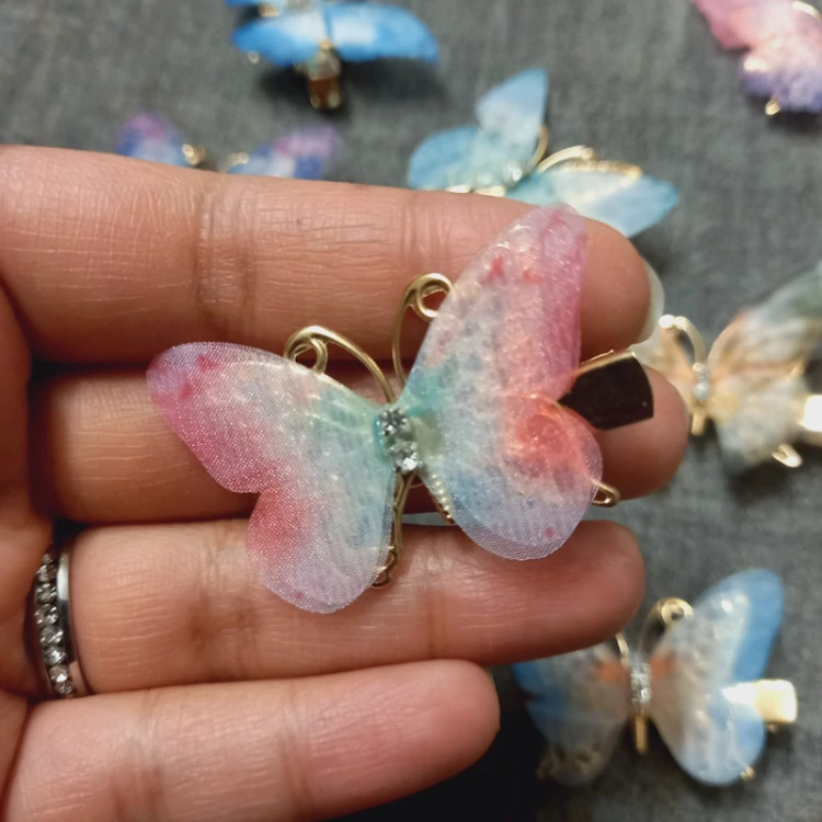 گیره سر فلزی حریر پروانه آبرنگی گیره سر ترب