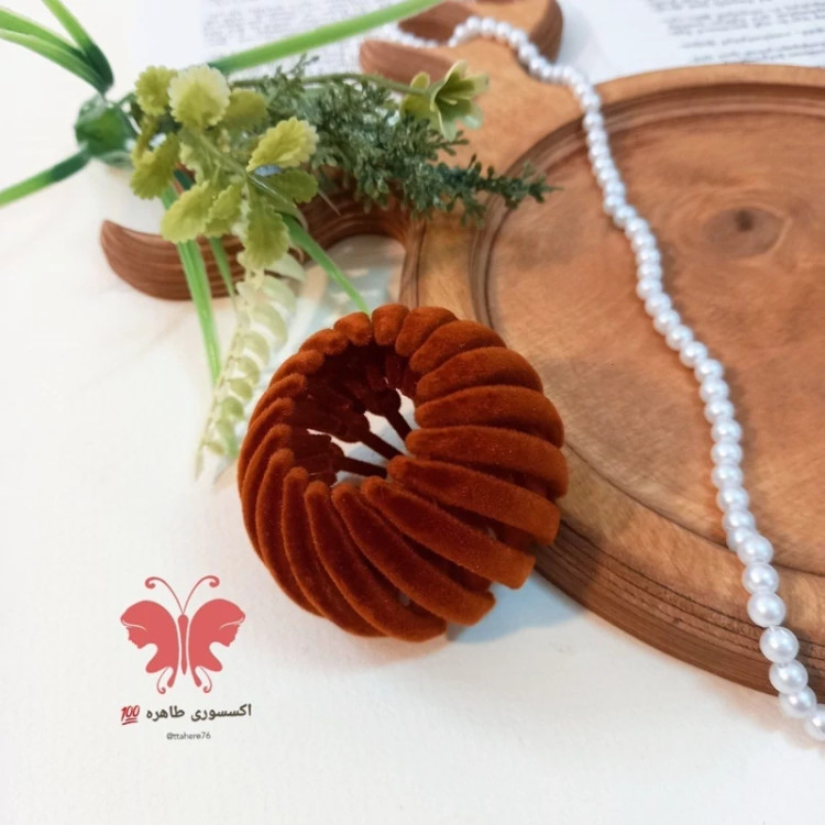 کلیپس چنگکی آکاردئونی مخملی کلیپس گوجه ای