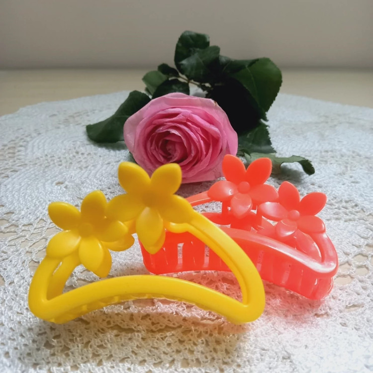 کلیپس مو دو گل براق 9 سانتی کد 19