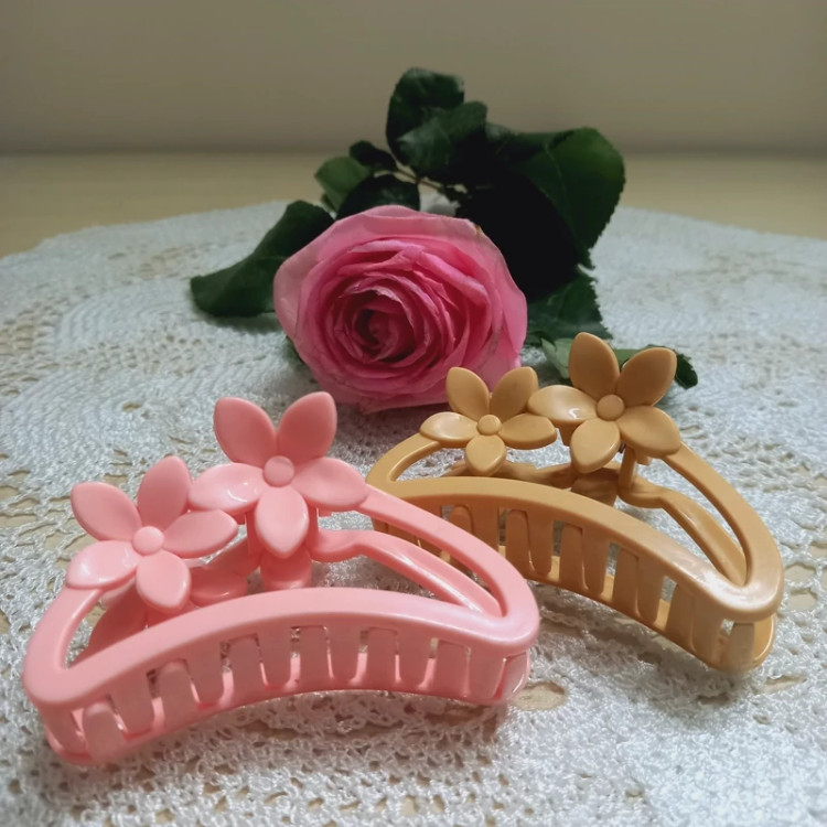 کلیپس مو دو گل براق 9 سانتی کد 19