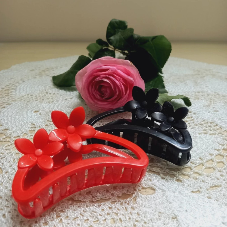 کلیپس مو دو گل براق 9 سانتی کد 19