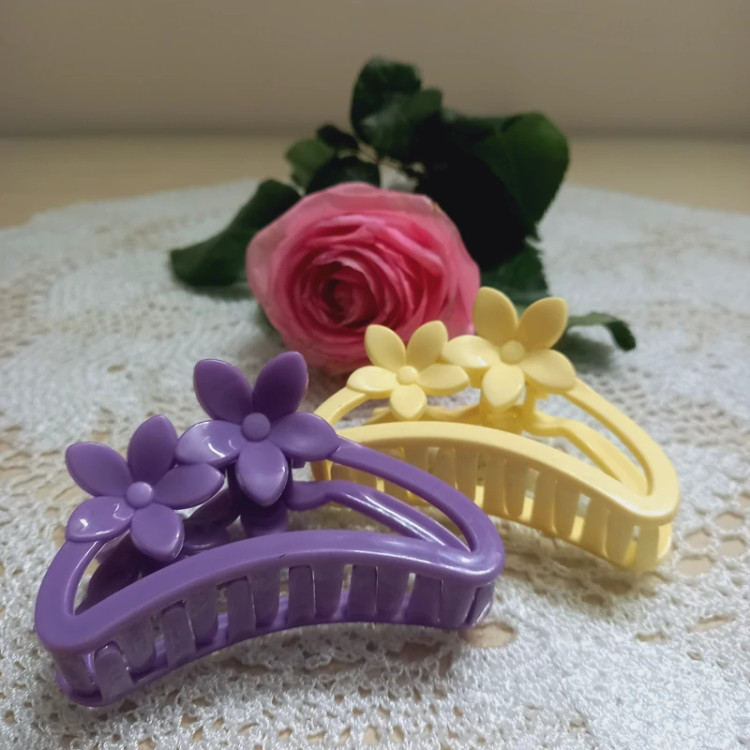 کلیپس مو دو گل براق 9 سانتی کد 19