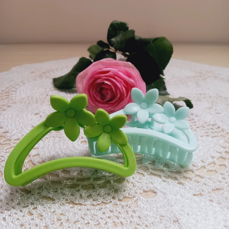 کلیپس مو دو گل براق 9 سانتی کد 19