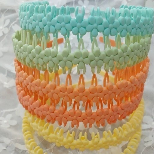 تل مو دخترانه و زنانه گل دار شکوفه شانه دار شمعی و براق پاستیلی