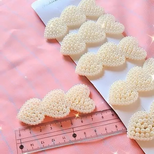 گیره سر تق تقی مرواریدی قلبی عمودی کد 40