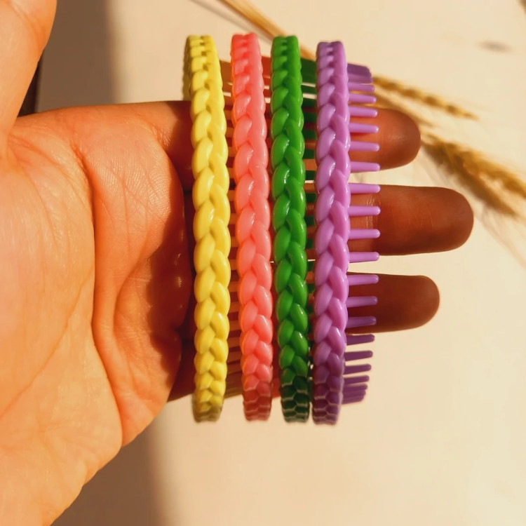 تل مو باریک بافت یا زنجیری یا کارتیر دخترانه و زنانه رنگی رنگی