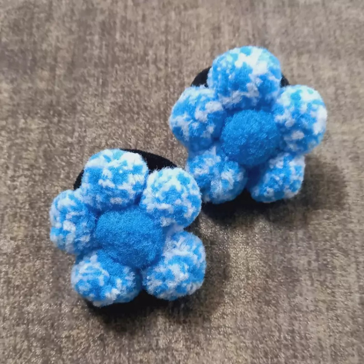 کش مو پوم پوم طرح گل