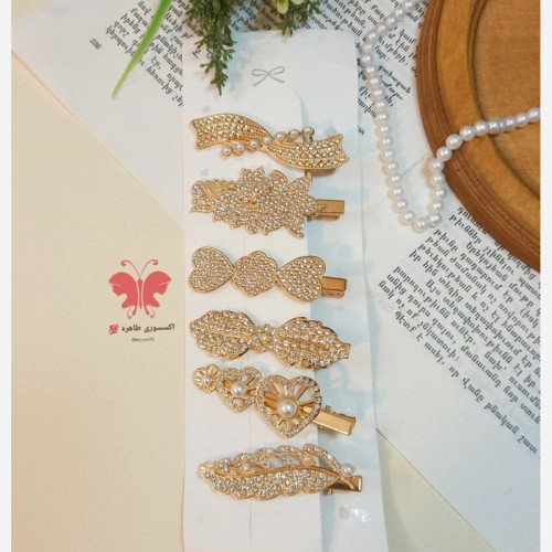 گیره سر فلزی انبری طرح دار 1 عددی