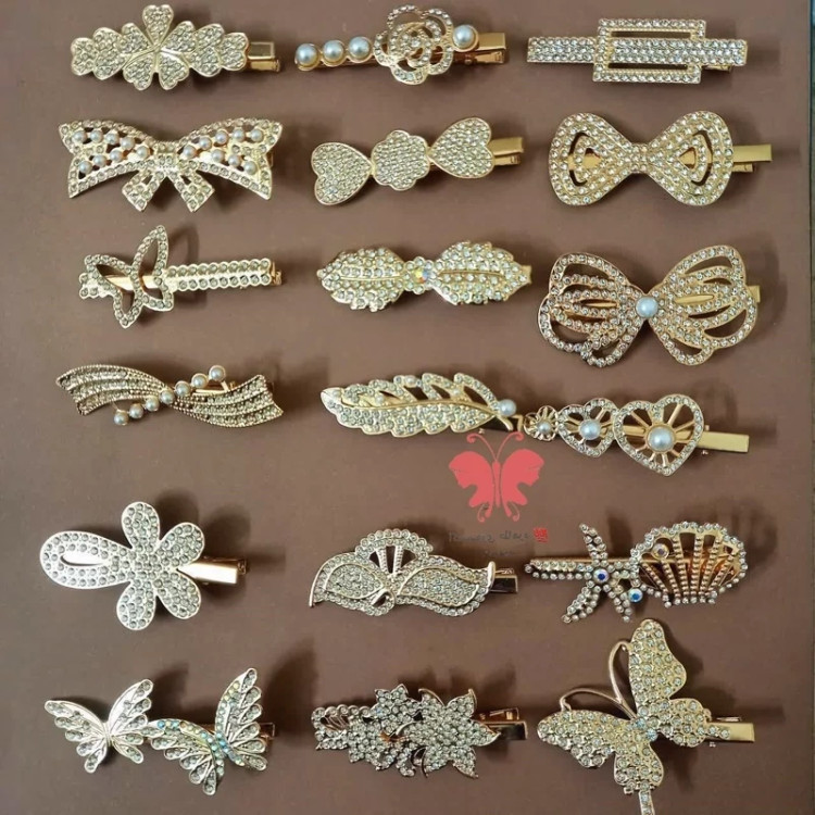 گیره سر فلزی انبری طرح دار 1 عددی