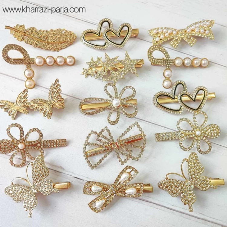 گیره سر فلزی انبری طرح دار 1 عددی