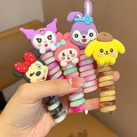 کش مو سیم تلفنی عروسکی 1 عددی