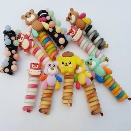 کش مو سیم تلفنی عروسکی 1 عددی