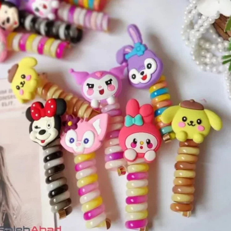 کش مو سیم تلفنی عروسکی 1 عددی