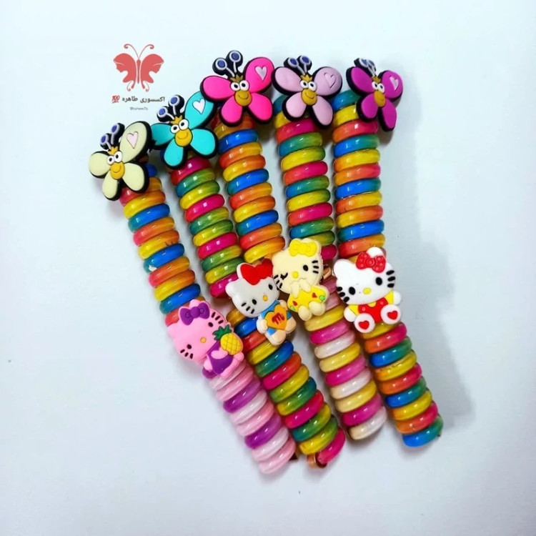 کش مو سیم تلفنی عروسکی 1 عددی