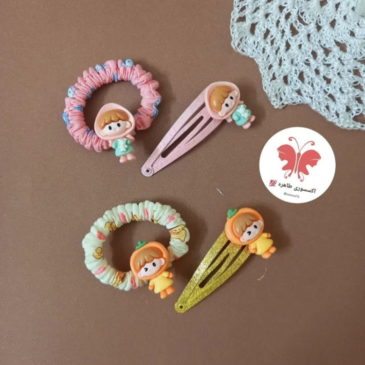 ست گیره سر و کش مو عروسکی