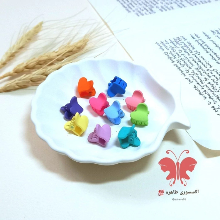 کلیپس مو نوزادی یا بیبی قلبی شمعی 8 عددی کد 255