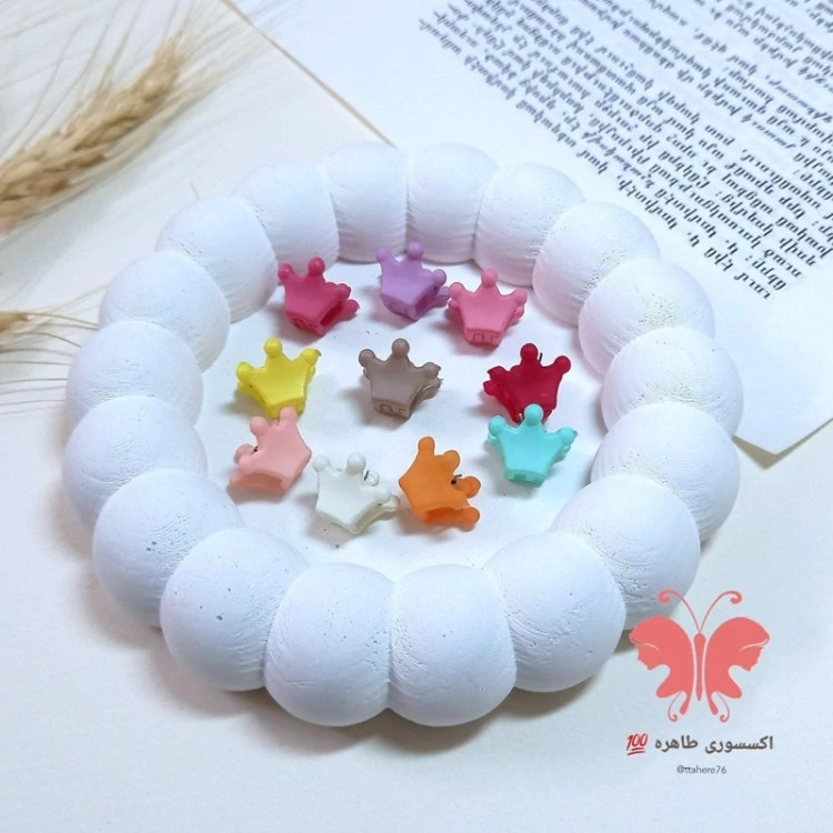 کلیپس مو نوزادی یا بیبی تاج شمعی 6 عددی کد 256