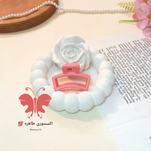 کلیپس مو مستطیل مات کوچک رنگی رنگی و کاراملی