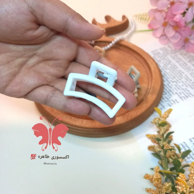 کلیپس مو مستطیل مات کوچک رنگی رنگی و کاراملی