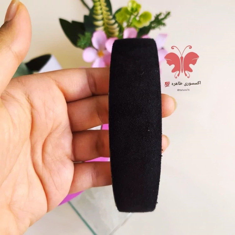 تل مو دخترانه و زنانه پهن جیر یا مخملی مشکی