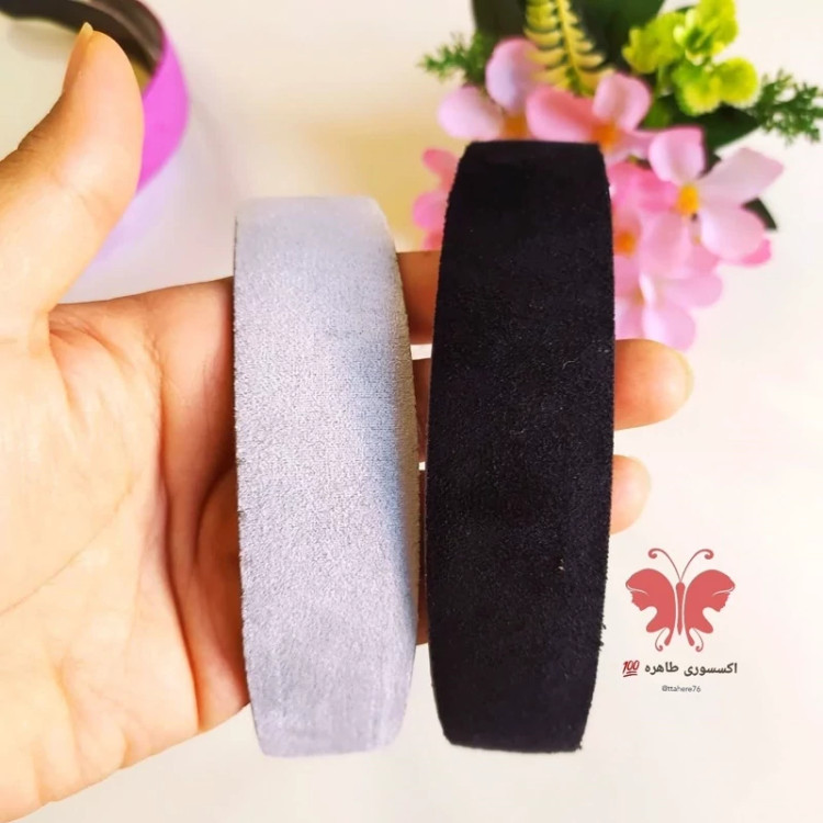 تل مو دخترانه و زنانه پهن جیر یا مخملی توسی و مشکی