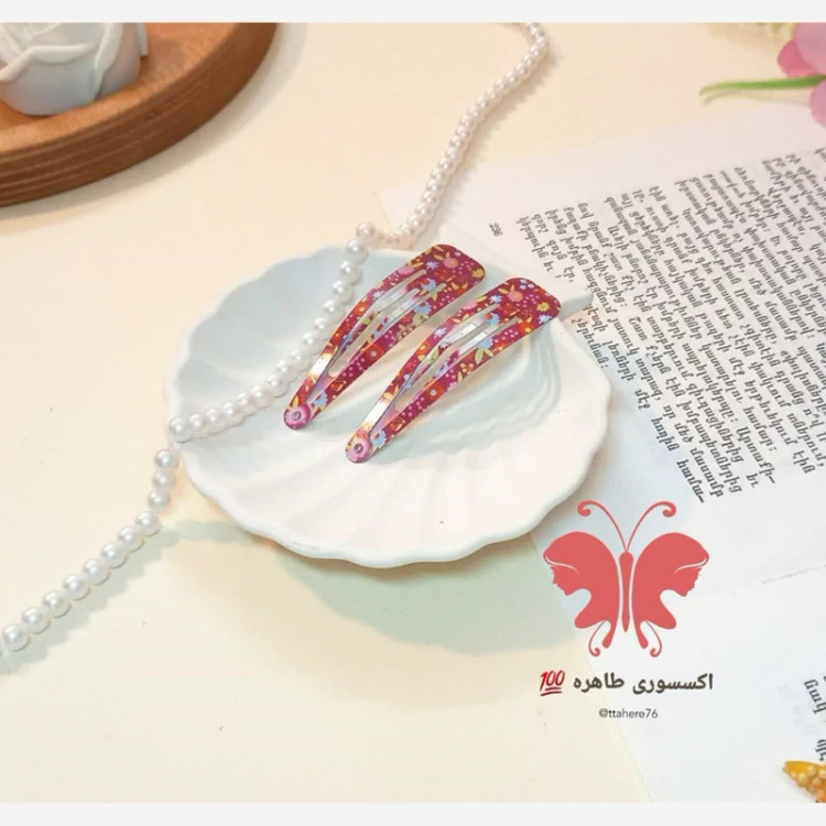 گیره سر تق تقی چاپی کد 8 گل داوودی