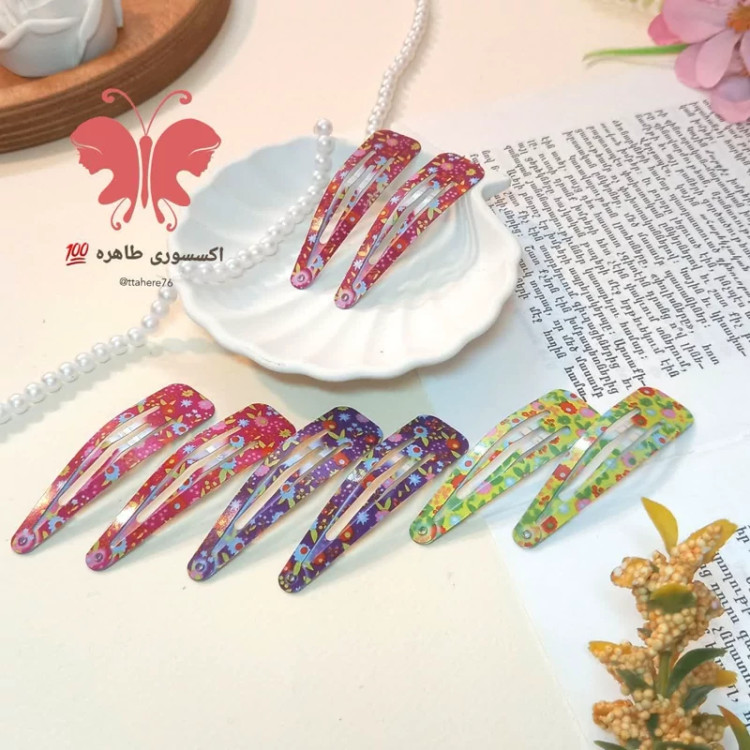 گیره سر تق تقی چاپی کد 8 گل داوودی