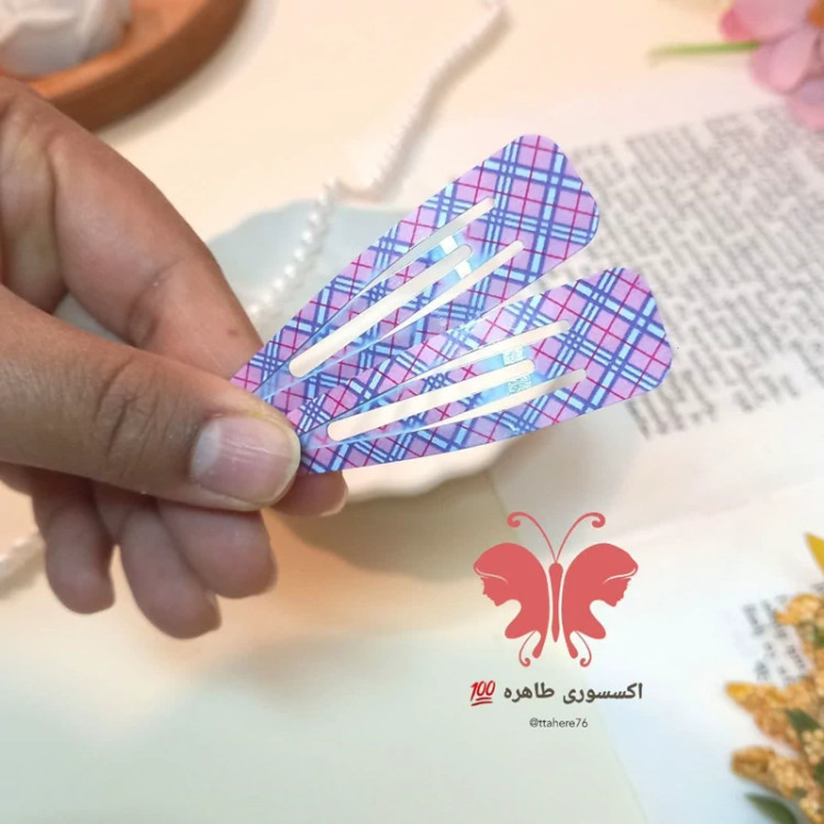 گیره سر تق تقی چاپی کد 7 ضربدری