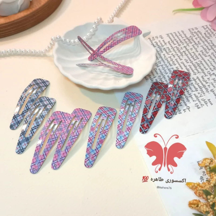 گیره سر تق تقی چاپی کد 7 ضربدری