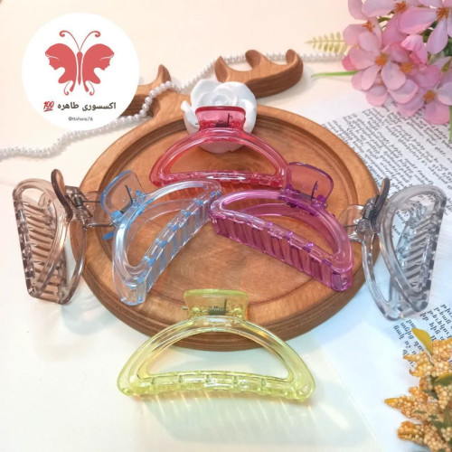 کلیپس مو بیضی توخالی شیشه ای ساده کد 332