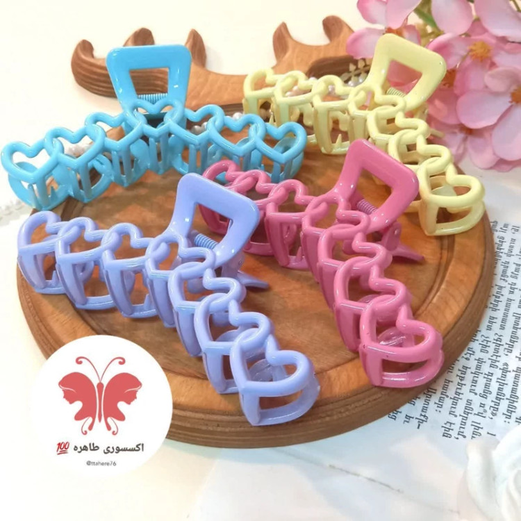 کلیپس مو قلبی خیلی بزرگ براق