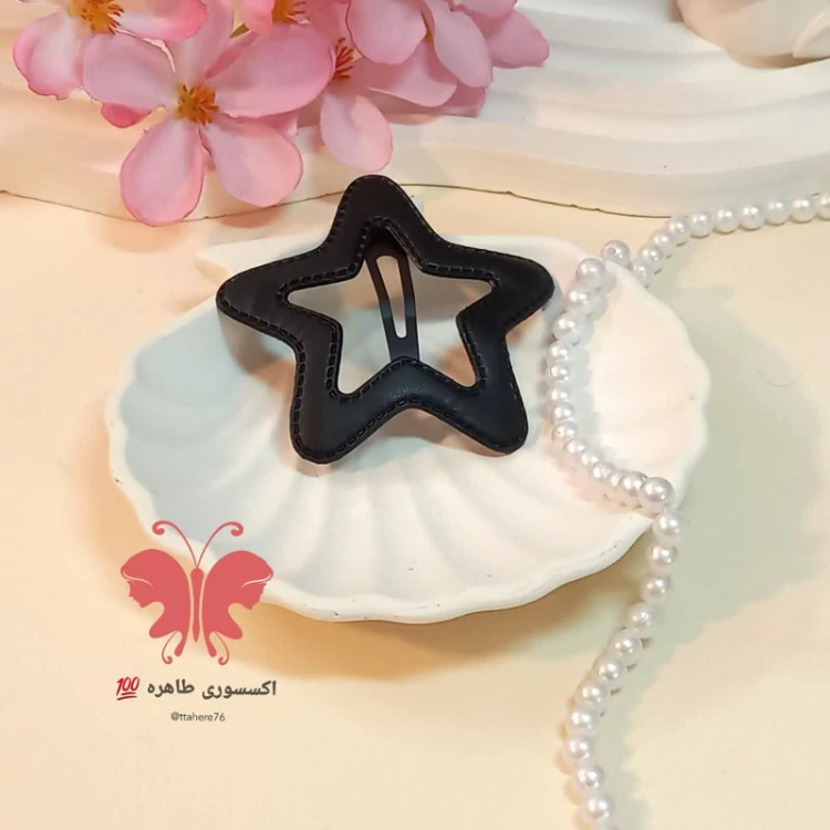 گیره سر تق تقی ستاره چرمی بزرگ