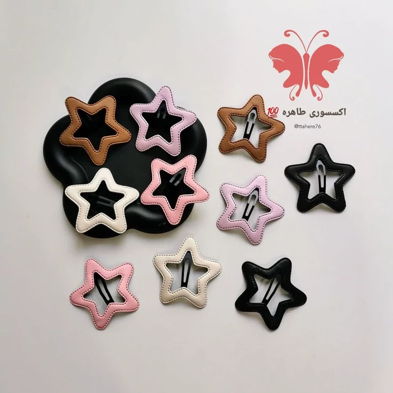 گیره سر تق تقی ستاره چرمی بزرگ