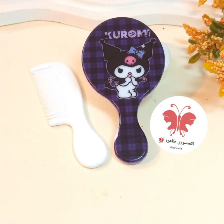 ست آینه دسته دار و شانه کرومی آینه کرومی آینه بچگانه آینه دخترانه