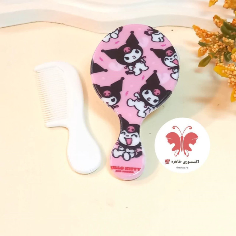 ست آینه دسته دار و شانه کرومی آینه کرومی آینه بچگانه آینه دخترانه