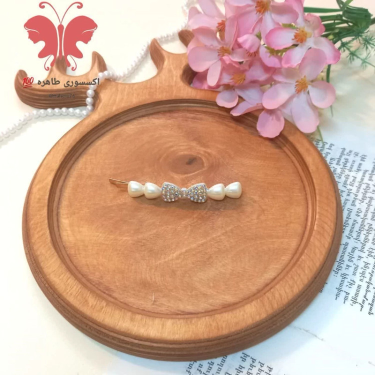 سنجاق مو مدل پاپیون نگین دار کد 379