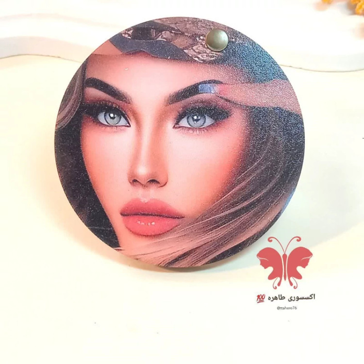 آینه جیبی گرد بزرگ عکس چهره