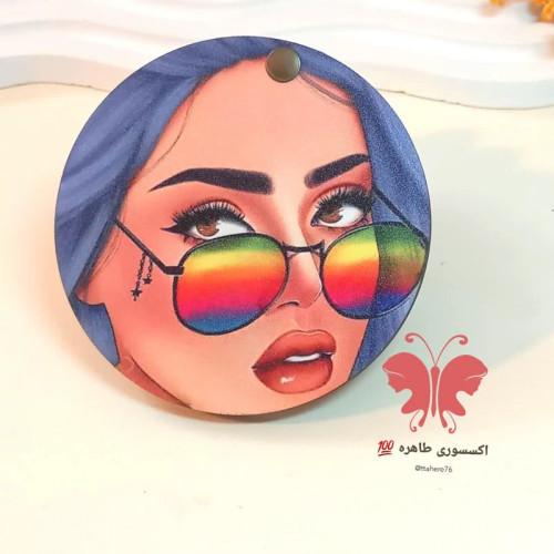 آینه جیبی گرد بزرگ عکس چهره