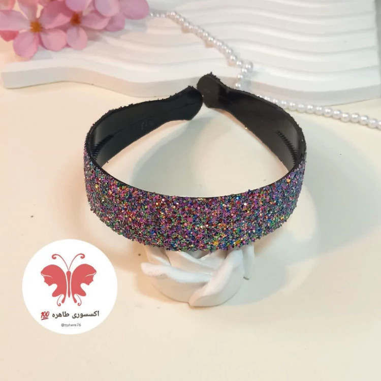 تل مو دخترانه و زنانه پهن گلیتری یا اکلیلی بنفش