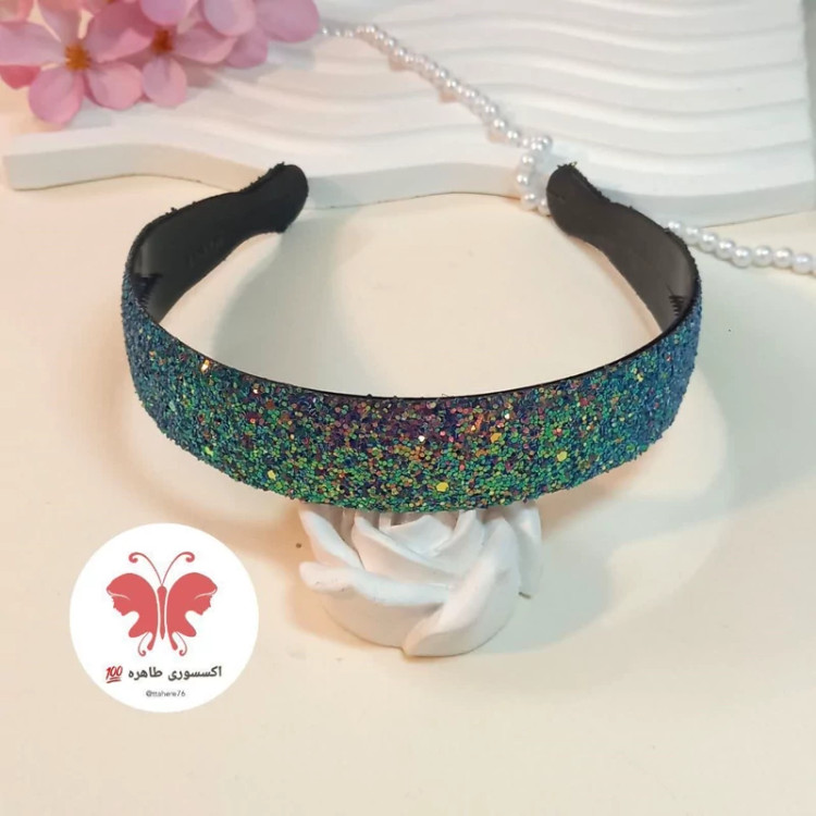 تل مو دخترانه و زنانه پهن گلیتری یا اکلیلی آبی