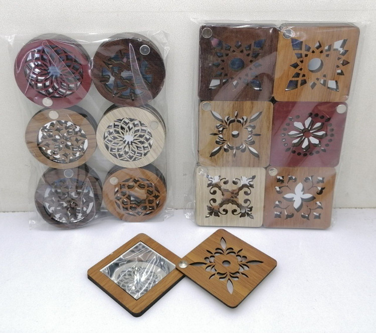 آینه جیبی چوبی مربعی و دایره ای آینه دانش آموزی آینه عمده