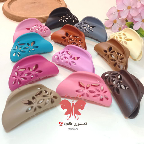 کلیپس مو تخم مرغی گل دار شمعی و مات