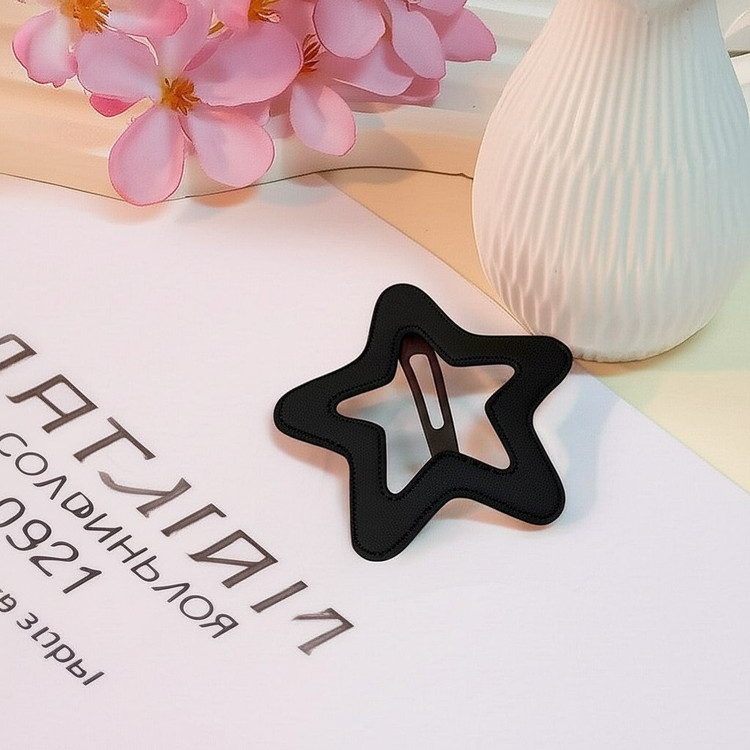 گیره سر تق تقی ستاره چرمی بزرگ