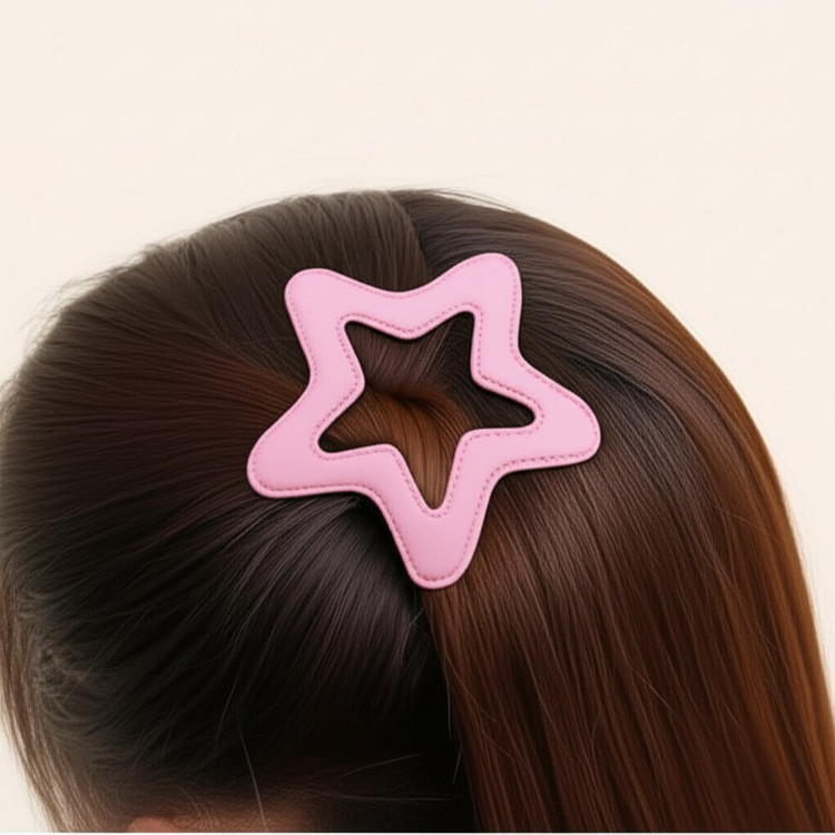 گیره سر تق تقی ستاره چرمی بزرگ