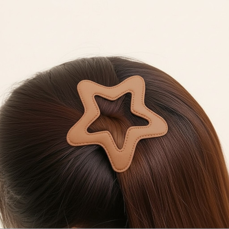 گیره سر تق تقی ستاره چرمی بزرگ