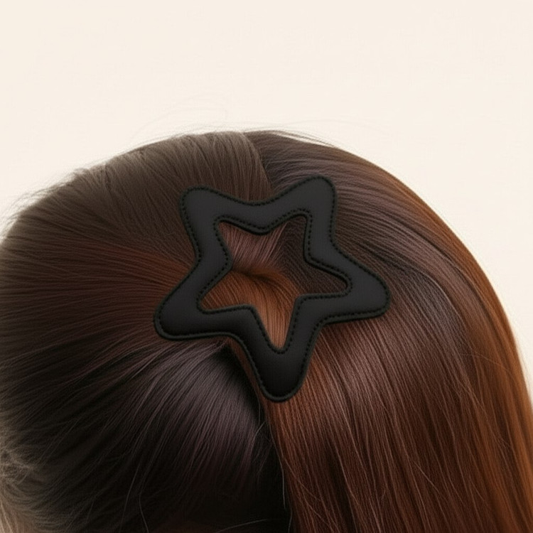 گیره سر تق تقی ستاره چرمی بزرگ