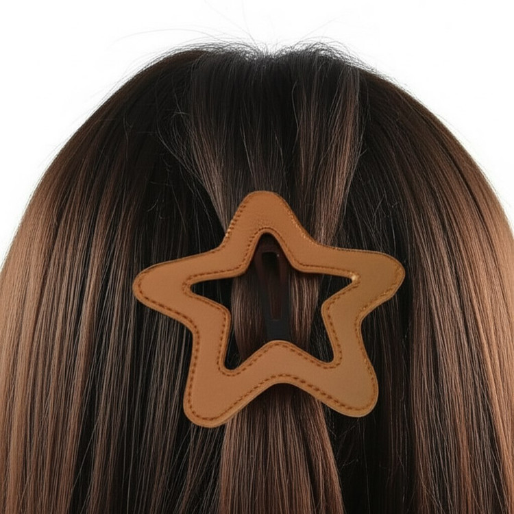 گیره سر تق تقی ستاره چرمی بزرگ